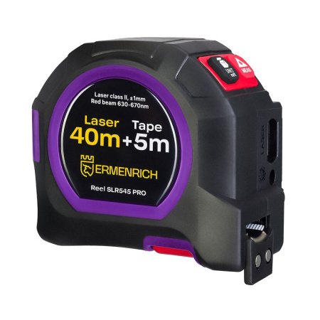 Рулетка с лазерным дальномером Ermenrich Reel SLR545 PRO, фиолетовый купить по низкой цене | МАКСПРОФИТ